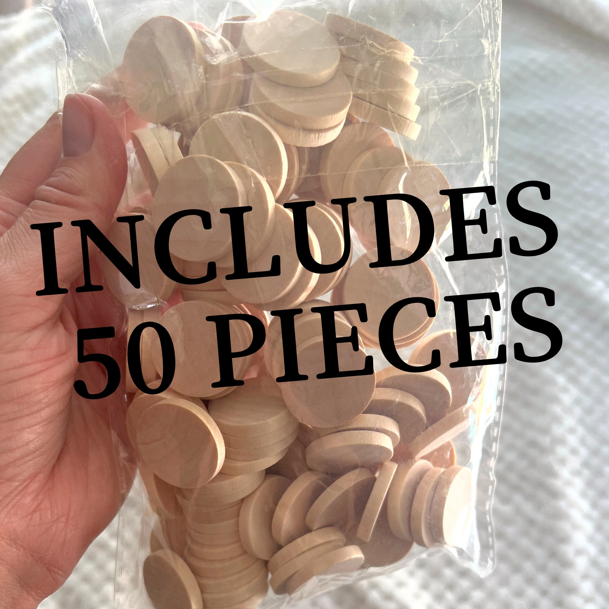 50 Blank Wooden Tokens Wood Coins Blank Wood Tokens for Kids Reward