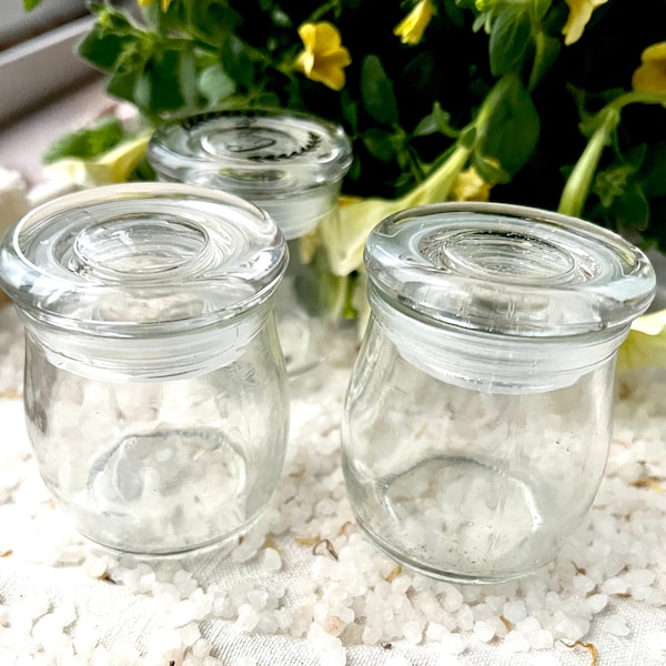 10 Apothecary Jar Small Glass Jar Candle Glass Honey Jar With Lid Apothecary Glass Jar for Favors Empty Jar and Lid 2 oz Glass Jar With Lid