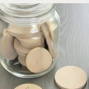 50 Blank Wooden Token Wood Coins Blank wood Token for kids reward token blank bucket list token gaming piece DIY wood disc round wood circle image 14