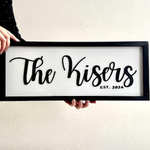 Personalized Wedding Decor for Wedding Reception Signage Custom Name Sign for Newlywed Keepsake Family Name Sign Mantle Decor Framed Sign