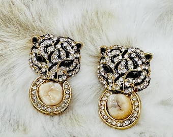 Real human tooth tiger earrings,  human tooth earrings, human tooth jewelry, tooth jewelry,