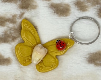 Human tooth fairy keychain, 100% real human tooth fairy keychain, unique gift, novelty gift