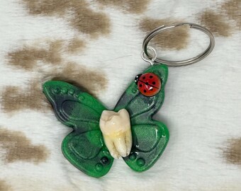 Human tooth fairy keychain, 100% real human tooth fairy keychain, unique gift, novelty gift