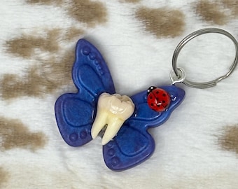 Human tooth fairy keychain, 100% real human tooth fairy keychain, unique gift, novelty gift