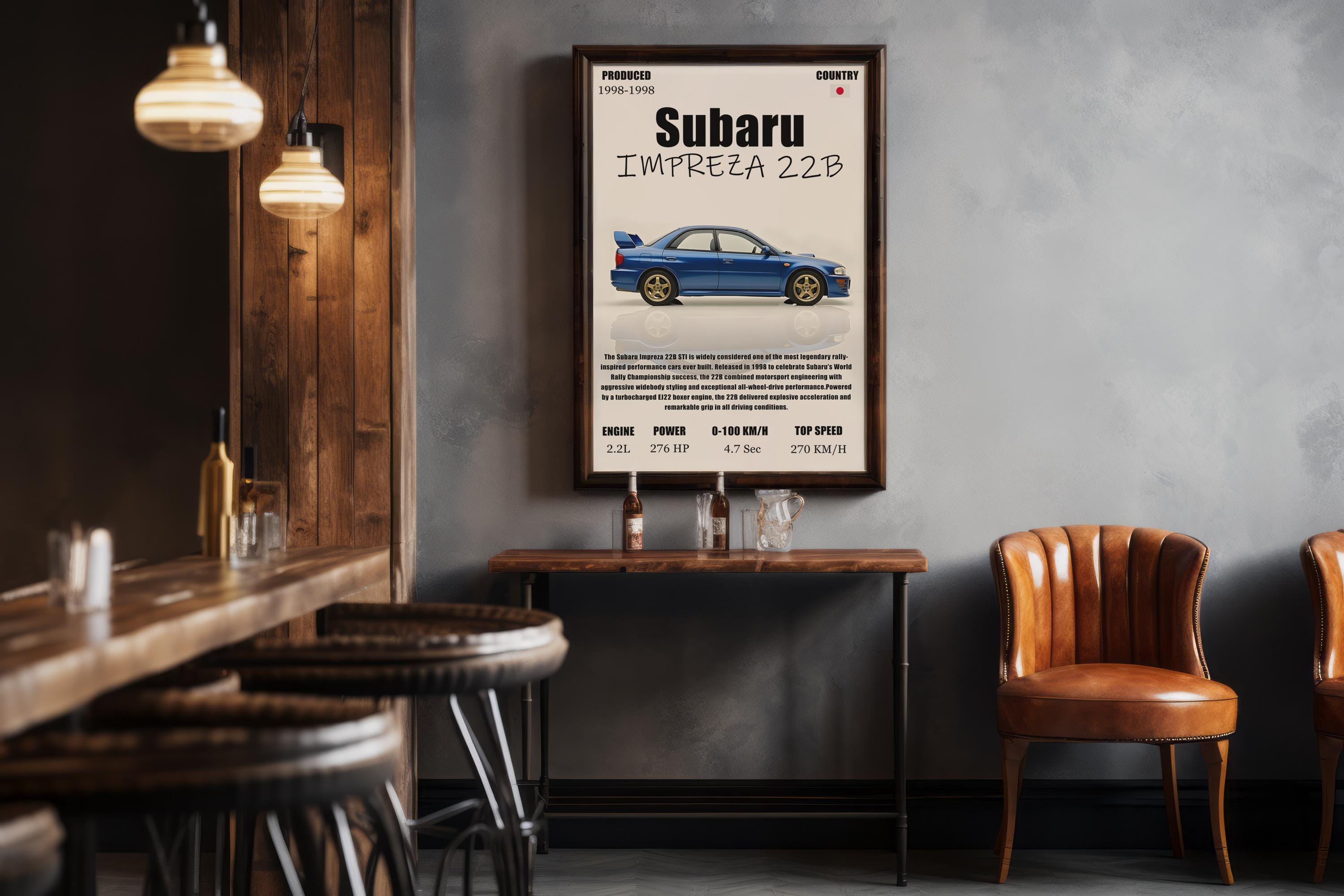 Subaru Impreza 22B Poster, STI Rally Legend Wall Art, WRX 22B Widebody ...