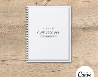 Homeschool Planner 2026-2027: Editable Canva Template (Digital Download)