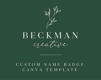 Custom Name Badge Canva Template | Name Badge Design | Avery Name Badge | Avery 74549 | Avery 74540 | For ONE (1) Editable Design Only