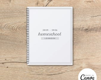 Homeschool Planner 2025-2026: Editable Canva Template (Digital Download)