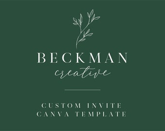 Custom Invite Canva Template: Front & Back Design (Digital Download)