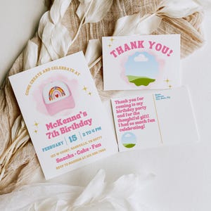 Pink Trucker Hat Party Einladung 13x20 Vorlage | Danke Postkarte Vorlage | Canva Vorlage | Personalisierbar | Bearbeitbar | Digitaler Download