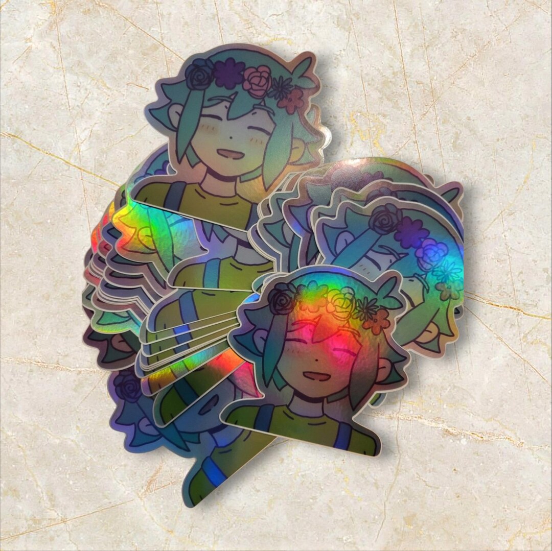 Holographic Basil Sticker - Etsy