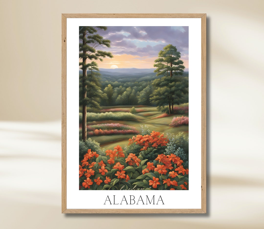 Alabama Travel Poster, Alabama Print, Alabama Wall Art, Alabama Gifts ...