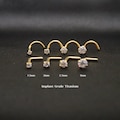 20G/18G Titanium Tiny Cz Nose Stud, L Shape & Corkscrew Nose Stud, Cz Small Nose Stud, Nose Piercing, Implant Grade Titanium Nose Stud