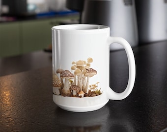 Mushroom Coffee Mug, Enchanting Ceramic Mug, 15 oz