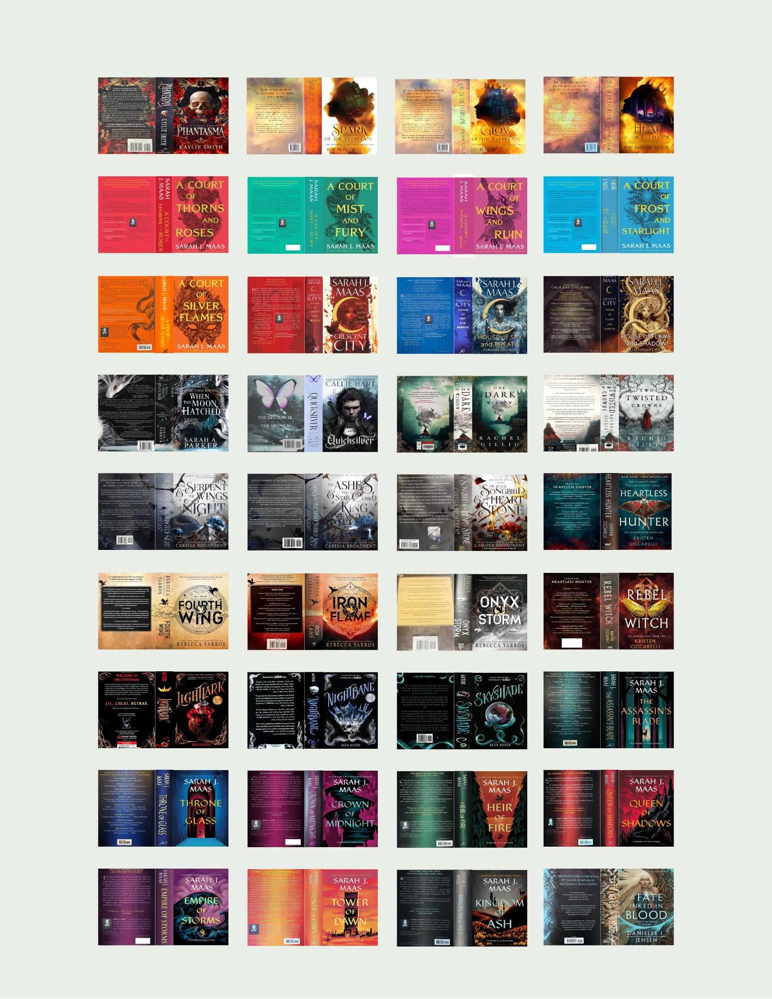 1:12 Scale Mini Book Covers| 36 Romance & Fantasy Miniature Book Library| Bookish Crafts | Book Tok DIY | Downloadable PDF| Year of Books
