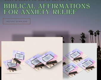 Tägliche Bibel Affirmationen druckbare Schriftkarten (1 Packung mit 30 Karten) zur Linderung von Angstzuständen - für einen Monat, Bibelverse und Inspiration.