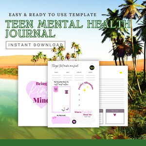 PLR Teen Mental Health Journal, Printable Teen Journal, Digital Journal, Journal for Teens, Commercial and Personal Use