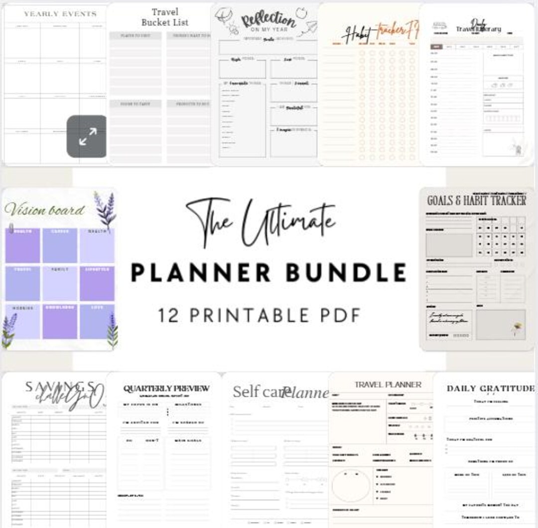 The Ultimate Life Planner Bundle - 12 PDF - Habits, Goals, Finances ...