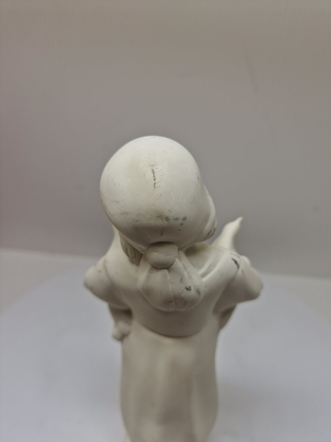 Rare Sculpture 10.5''T Girl With Bird Stone Lite by Studio