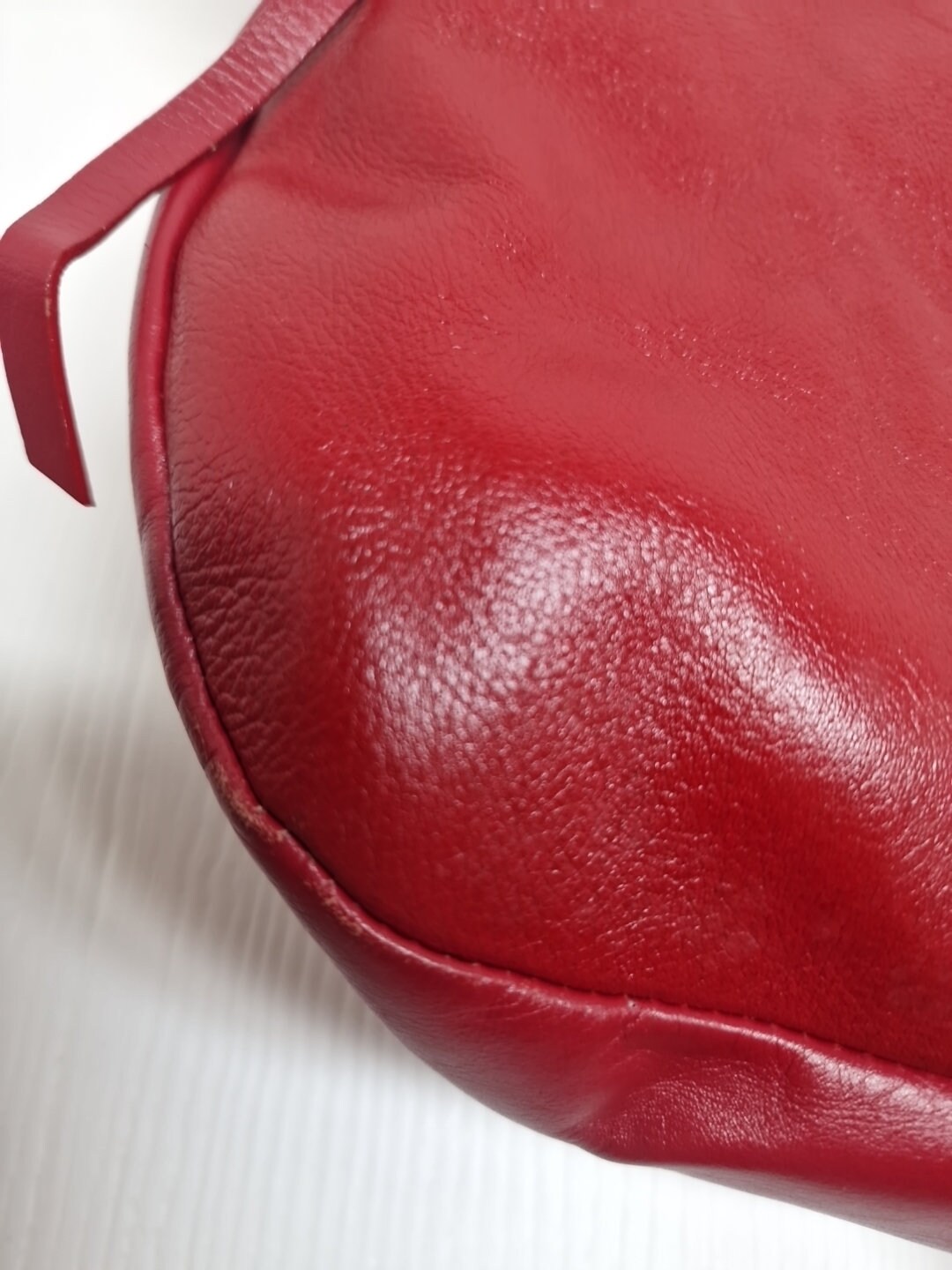 バッグ vintage leather red stitch shoulder bag Vintage ILI New York Toronto Red Genuine Leather Tote
