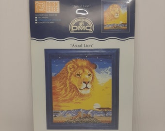 DMC Counted Cross Stitch Kit Born Free Astral Lion K3652US D22