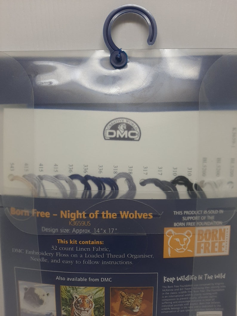DMC Counted Cross Stitch Kit Expert Born Free Night Of The Wolves K3659US D22 image 8