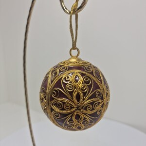 Henry Flagler Museum Royal Ball Ornamento Intarsio in ottone Heavy Duty RARO Vintage D43