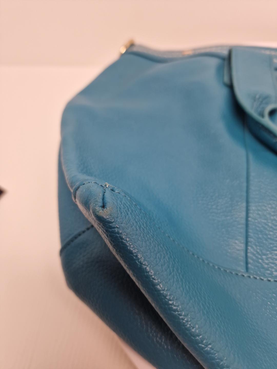 Cuore Pelle Amelia Bag Teal Leather Tote Large Purse Zipper Closure Pockets Etsy