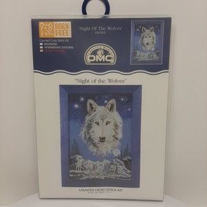 DMC Counted Cross Stitch Kit Expert Born Free Night Of The Wolves K3659US D22 image 1