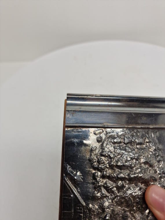Denmark Silver Plated Repousse Desk Notepad Holder Hans