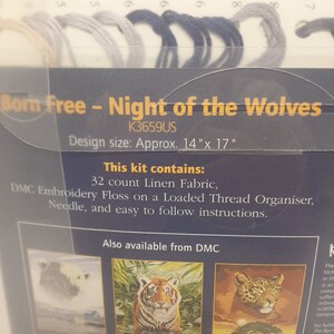 DMC Counted Cross Stitch Kit Expert Born Free Night Of The Wolves K3659US D22 image 9