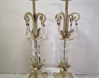 Set of 2 Metal Candle Holders 17" Beautifull, te