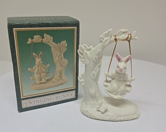Vintage Porcelain Swinging Bunny D28