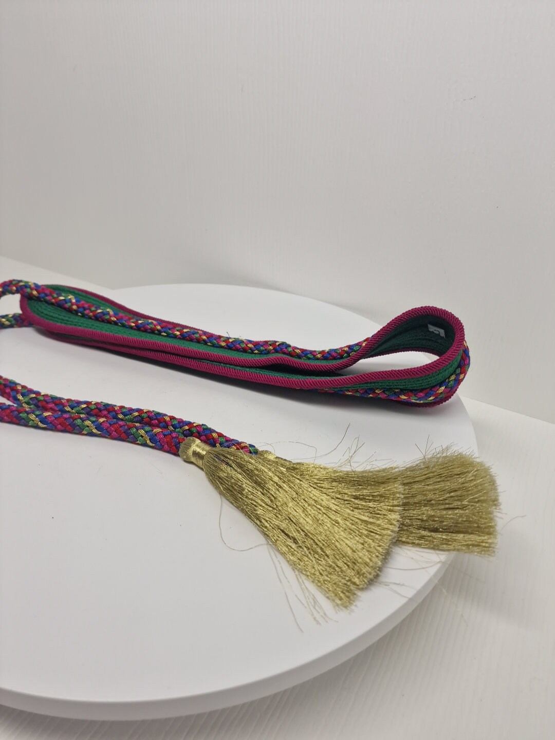 Vintage Fabric Multicolor Belt Size Large (L) Length 58 in 