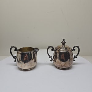 Vintage verzilverde thee- en koffieset met melkkan en suikerpot D69