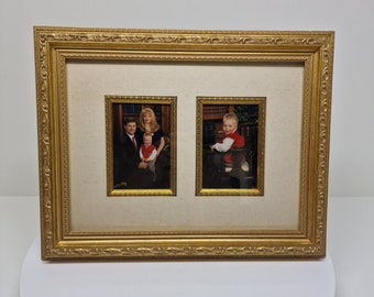 Vintage Gold Style Photo Picture Frame For 2 Photo 3"x4.5" D50