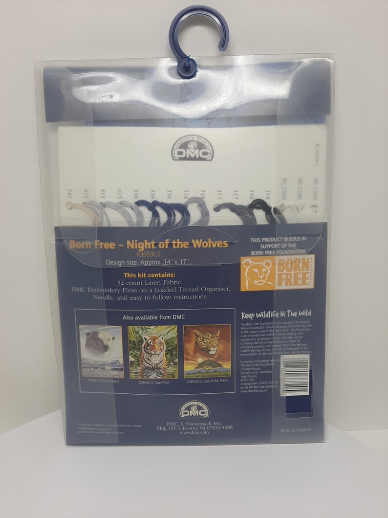 DMC Counted Cross Stitch Kit Expert Born Free Night Of The Wolves K3659US D22 image 7