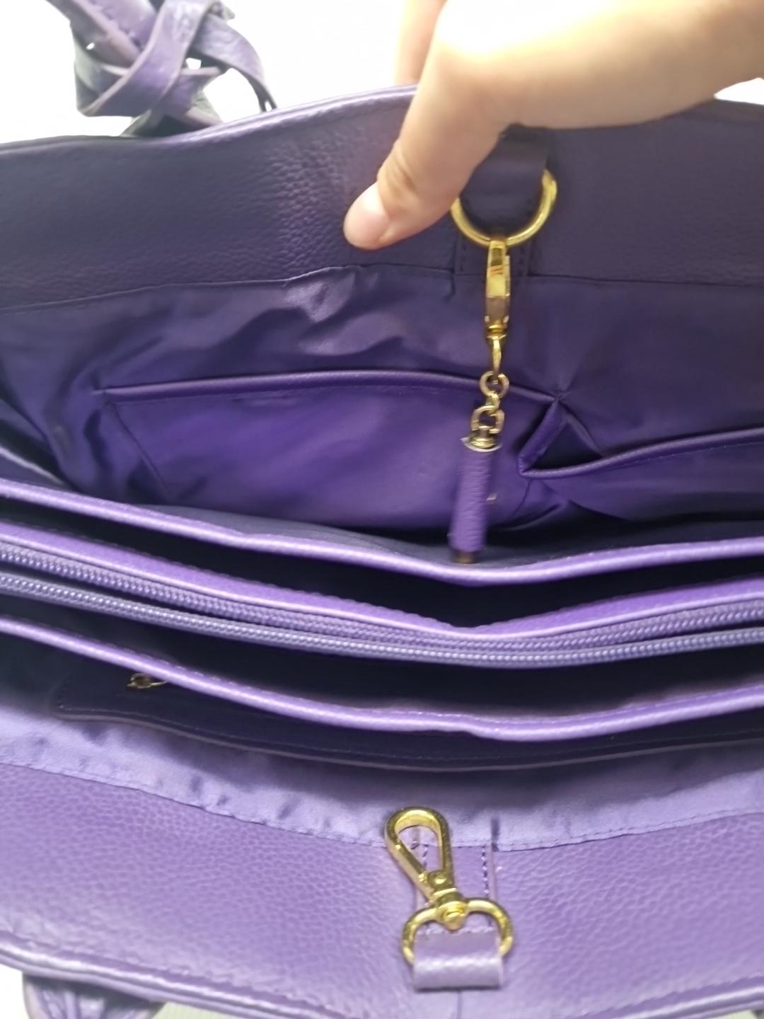 Joy and Iman Purple Split Leather Designer Tote Organizer Interior Handbag D86 Etsy