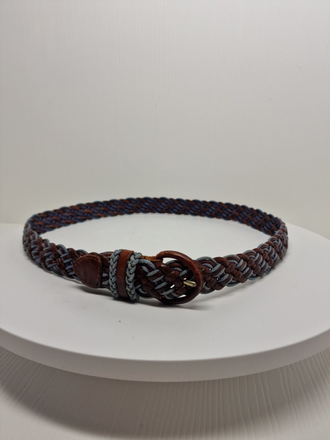 Talbot Brown woven Leather Belt Talbots Braided Brown Leather Woven Wide Belt Size Small  main image 2