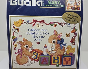 Vtg Bucilla Baby Counted Cross Stitch 42546 D22