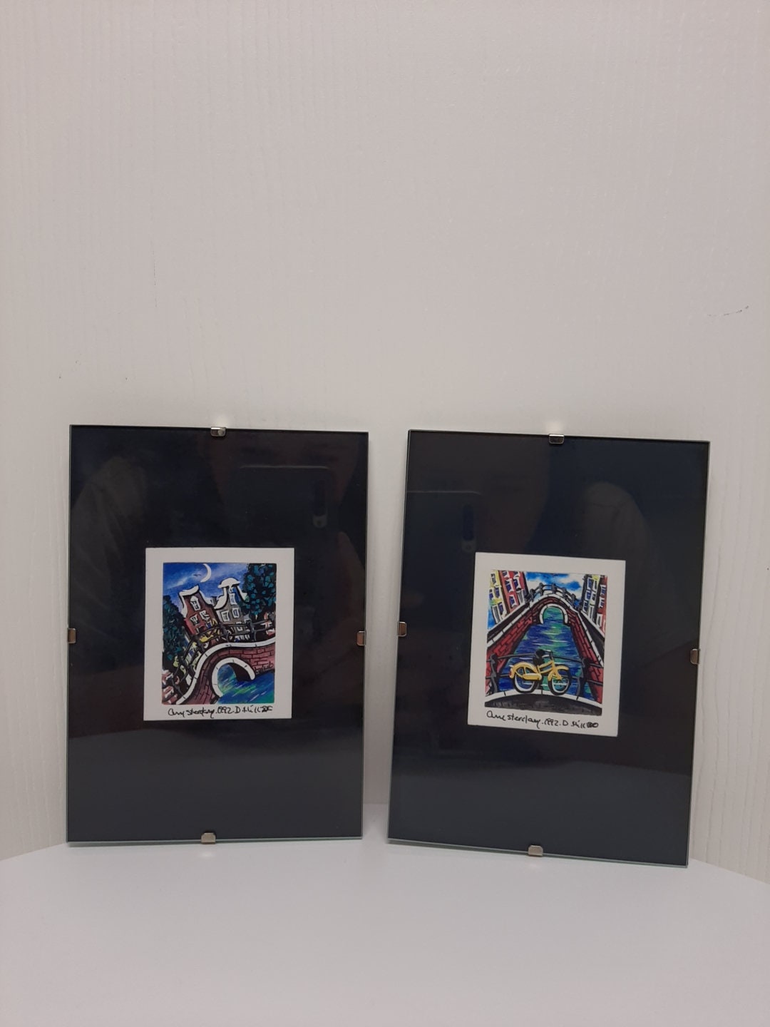 Set of 2 Vintage Amsterdam Print by Debra Hill 1992 Signed by