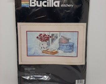 Bucilla Stitchery Crosstitch Kit #40282 “Once Upon A Time” Flowers Turley 1990