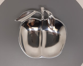 Aluminum Apple Bowl Dish Plate Made in Mexico Decorative Metal Medium Dishes D52