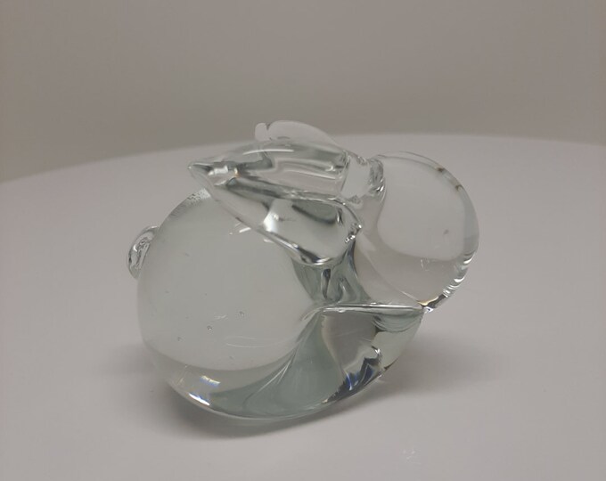 Lead Crystal Rabbit Vintage Lead Crystal Clear Glass Bunny Rabbit Thumper Figurine ...