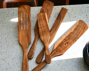 Utensili in legno Spatola in legno Utensili da cucina in legno Utensili ecologici Utensili da cucina fatti a mano Set di utensili ecologici Utensili da cucina naturali