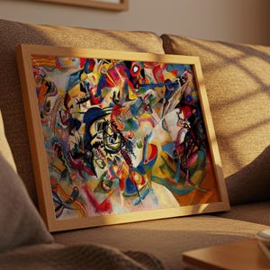 Composition VII Framed Print Template, Classic Wall Art for Home, Vintage Art, Gallery Wall, Wassily Kandinsky Print