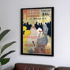 A 20&quot;x30&quot; La Goulue at the Moulin Rouge Framed Print,Classic Wall Art for Home or Office Decor, Vintage Art, Henri de Toulouse-Lautrec Print