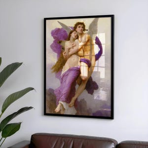 The Abduction of Psyche Vertical Framed Print Template, Classic Art for Home or Office Decor, Vintage Art, William-Adolphe Bouguereau Print