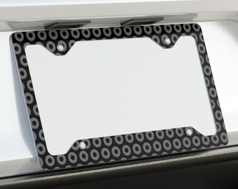 Marco para matrícula "Fisherman's Donuts" con forma de dona de pescado, soporte para matrícula de vanidad en forma de dona. ¡El regalo perfecto para conducir con estilo! Aluminio delgado.