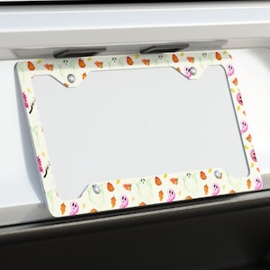 Halloween Ghosts License Plate Frame, Cute Ghost Vanity Plate Frame, Drive in Style!